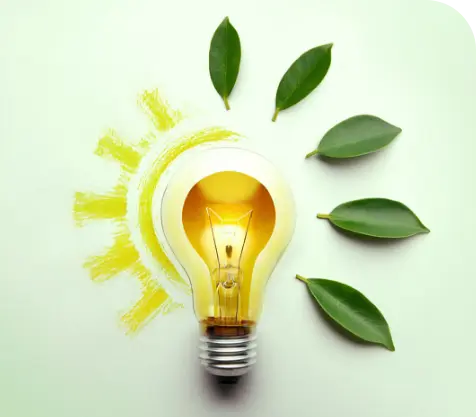 Image of a bulb with leaves around it